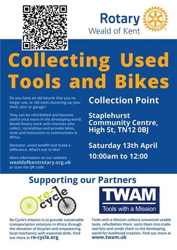  - The Rotary Club of the Weald of Kent Old Bikes & Tools: put them to good use